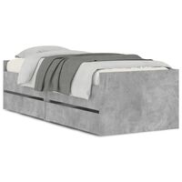 vidaXL Rám postele se zásuvkami betonově šedý 75 x 190 cm Small Single