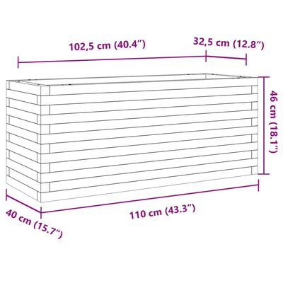 vidaXL Zahradní truhlík 110 x 40 x 46 cm impregnované borové dřevo