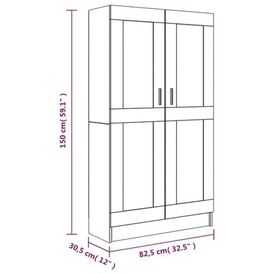 vidaXL Knihovna kouřový dub 82,5 x 30,5 x 150 cm kompozitní dřevo