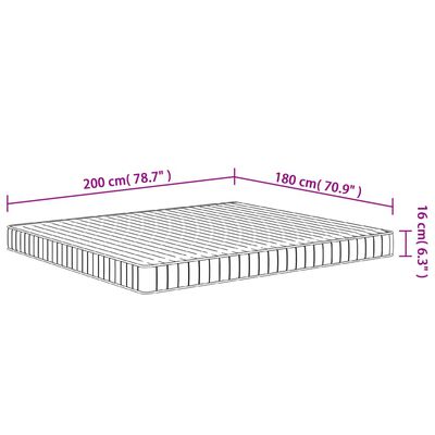 vidaXL Pěnová matrace středně měkká 180 x 200 cm