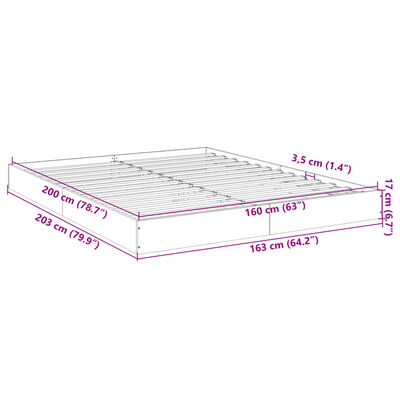 vidaXL Rám postele kouřový dub 160 x 200 cm kompozitní dřevo