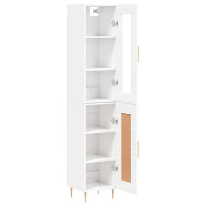 vidaXL Skříň highboard bílá s vysokým leskem 34,5x34x180 cm kompozit