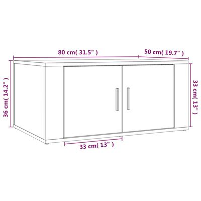 vidaXL Konferenční stolek betonově šedý 80x50x36 cm kompozitní dřevo