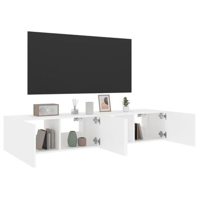 vidaXL Nástěnné TV skříňky s LED osvětlením 2 ks bílé 80 x 35 x 31 cm