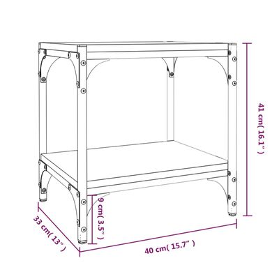 vidaXL TV skříňka kouřový dub 40x33x41 cm kompozitní dřevo a ocel