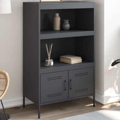 vidaXL Skříň highboard antracitová 68 x 39 x 113 cm ocel