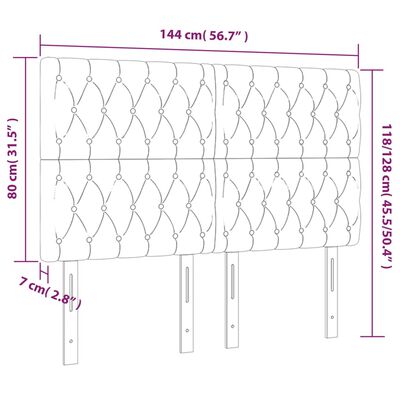 vidaXL Čela postele 4 ks krémová 72x7x78/88 cm textil