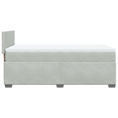 vidaXL Box spring postel s matrací světle šedá 90x200 cm samet