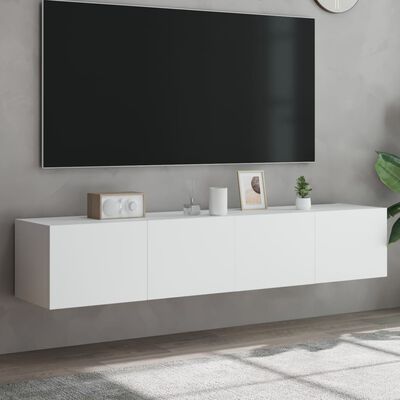 vidaXL Nástěnné TV skříňky s LED osvětlením 2 ks bílé 80 x 35 x 31 cm