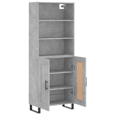 vidaXL Skříň highboard betonově šedá 69,5x34x180 cm kompozitní dřevo