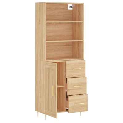 vidaXL Skříň highboard dub sonoma 69,5 x 34 x 180 cm kompozitní dřevo