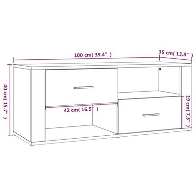 vidaXL TV skříňka lesklá bílá 100x35x40 cm kompozitní dřevo