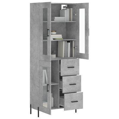 vidaXL Skříň highboard betonově šedá 69,5x34x180 cm kompozitní dřevo