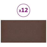 vidaXL Nástěnné panely 12 ks hnědé 30 x 15 cm umělá kůže 0,54 m²