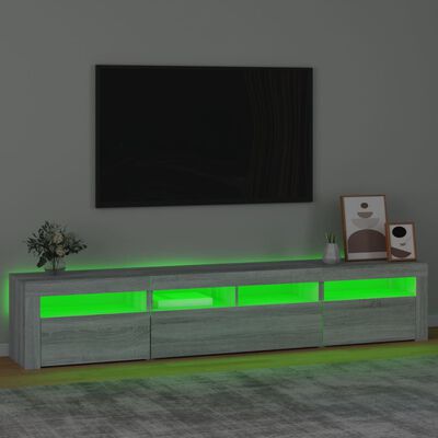 vidaXL TV skříňka s LED osvětlením šedá sonoma 210 x 35 x 40 cm