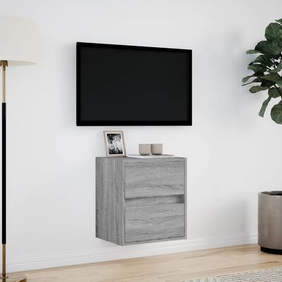 vidaXL Nástěnná TV skříňka s LED osvětlením šedá sonoma 41x31x45 cm