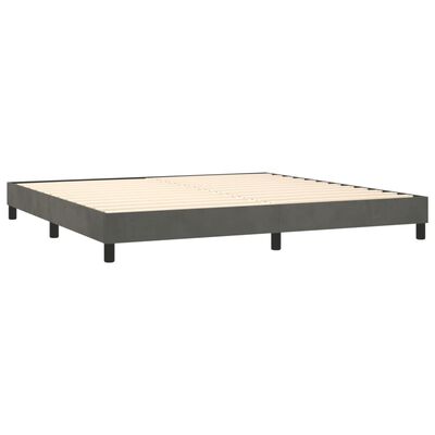 vidaXL Box spring postel s matrací tmavě šedá 200x200 cm samet