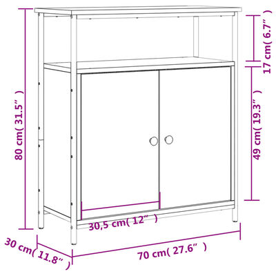 vidaXL Příborník kouřový dub 70 x 30 x 80 cm kompozitní dřevo