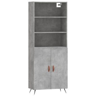 vidaXL Skříň highboard betonově šedá 69,5x34x180 cm kompozitní dřevo