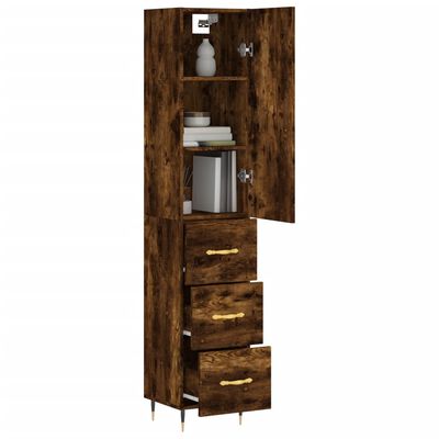 vidaXL Skříň highboard kouřový dub 34,5 x 34 x 180 cm kompozitní dřevo