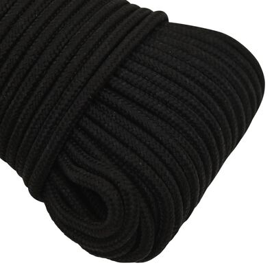 vidaXL Pracovní lano černé 4 mm 100 m polyester