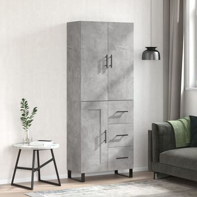 vidaXL Skříň highboard betonově šedá 69,5x34x180 cm kompozitní dřevo