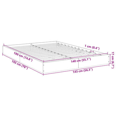 vidaXL Rám postele betonově šedý 140 x 190 cm kompozitní dřevo