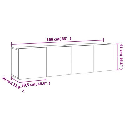 vidaXL TV skříňky nástěnné 2 ks hnědý dub 80 x 30 x 41 cm