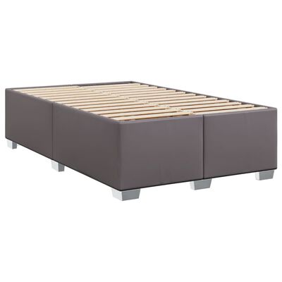 vidaXL Box spring postel s matrací šedá 120x190 cm umělá kůže