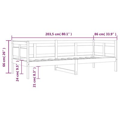 vidaXL Válenda masivní borové dřevo 80 x 200 cm