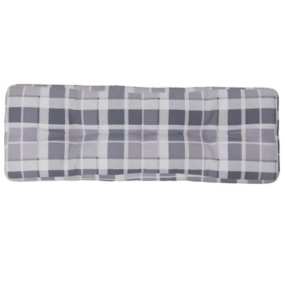 vidaXL Poduška na palety šedá károvaná 120 x 40 x 12 cm textil