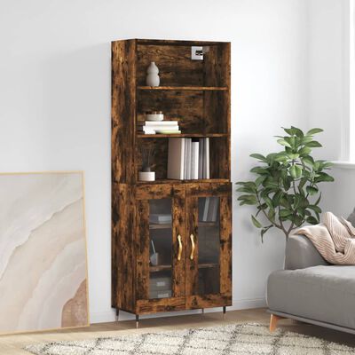 vidaXL Skříň highboard kouřový dub 69,5 x 34 x 180 cm kompozitní dřevo