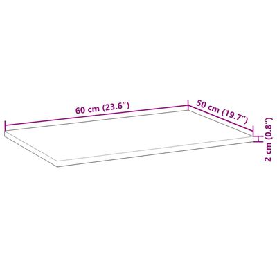 vidaXL Stolní deska obdélníková 60 x 50 x 2 cm masivní akáciové dřevo