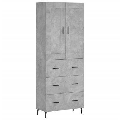 vidaXL Skříň highboard betonově šedá 69,5x34x180 cm kompozitní dřevo