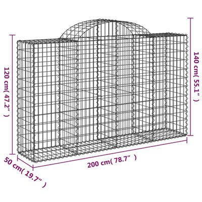 vidaXL Klenuté gabionové koše 10ks 200x50x120/140cm pozinkované železo