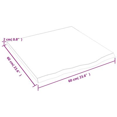 vidaXL Koupelnová deska tmavě hnědá 60x60x2 cm ošetřený masiv