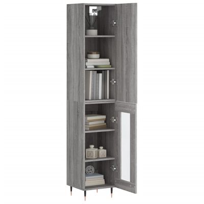 vidaXL Skříň highboard šedá sonoma 34,5 x 34 x 180 cm kompozitní dřevo