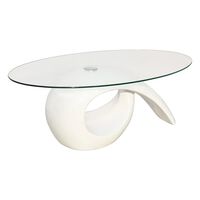 vidaXL Konferenční stolek se skleněnou deskou a vysokým leskem bílý
