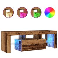 vidaXL TV stolek s LED old wood 120 x 36,5 x 40 cm kompozitní dřevo