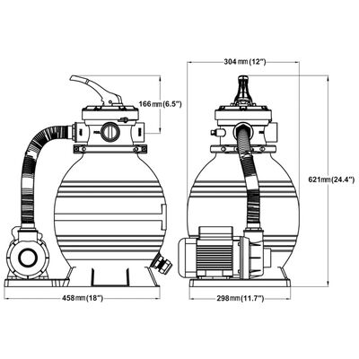 vidaXL Písková filtrační čerpadla 2 ks 400 W 11 000 l/h