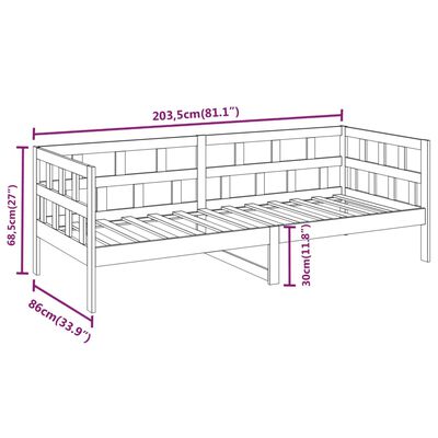 vidaXL Válenda medově hnědá masivní borové dřevo 80 x 200 cm