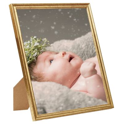 vidaXL Fotorámečky koláž 10 ks na stůl zlaté 13 x 18 cm MDF