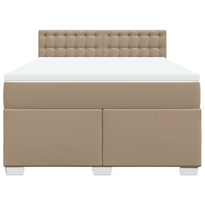 vidaXL Box spring postel s matrací cappuccino 140x200 cm umělá kůže