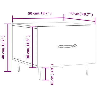 vidaXL Konferenční stolek betonově šedý 50x50x40 cm kompozitní dřevo