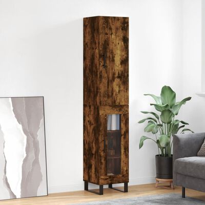 vidaXL Skříň highboard kouřový dub 34,5 x 34 x 180 cm kompozitní dřevo