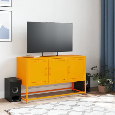 vidaXL TV skříňka hořčicově žlutá 100,5 x 39 x 60,5 cm ocel