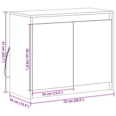 vidaXL Příborník LED dub sonoma 72 x 34 x 61 cm kompozitní dřevo