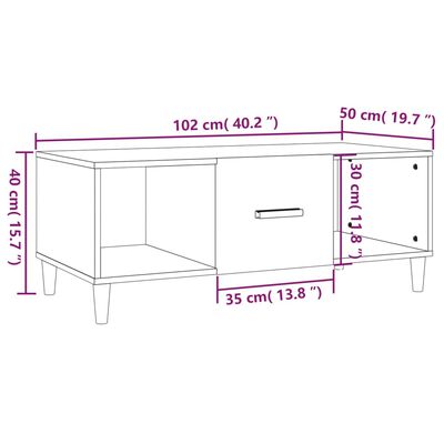 vidaXL Konferenční stolek bílý 102 x 50 x 40 cm kompozitní dřevo