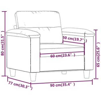 vidaXL Křeslo světle šedé 60 cm tkanina z mikrovlákna