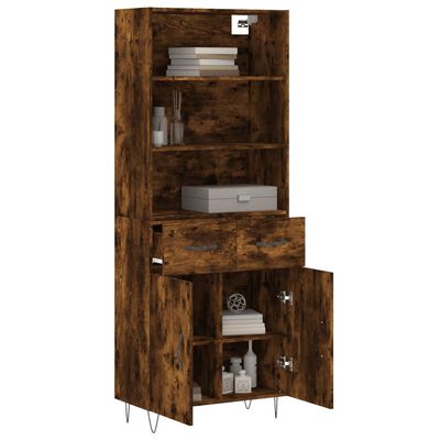 vidaXL Skříň highboard kouřový dub 69,5 x 34 x 180 cm kompozitní dřevo